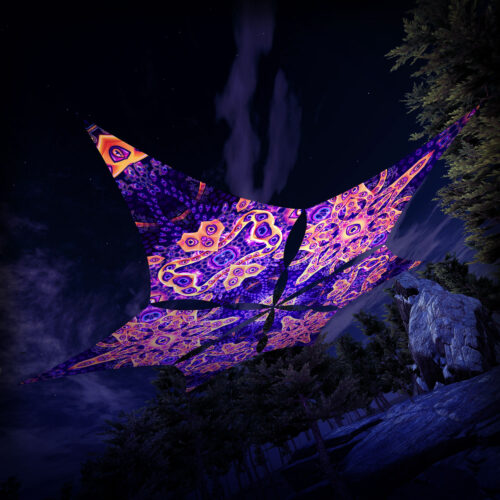 AB-DM03 and AB-DM01 - 6 Diamonds Canopy Set - UV-Reactive Flurescent Ceiling Decoration - 3D-Preview