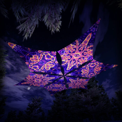 AB-DM03 and AB-DM01 - 6 Diamonds Canopy Set - UV-Reactive Flurescent Ceiling Decoration - 3D-Preview