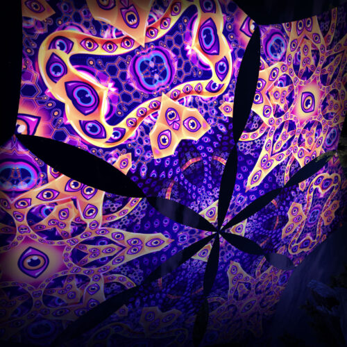 AB-DM03 and AB-DM01 - 6 Diamonds Canopy Set - UV-Reactive Flurescent Ceiling Decoration - 3D-Preview