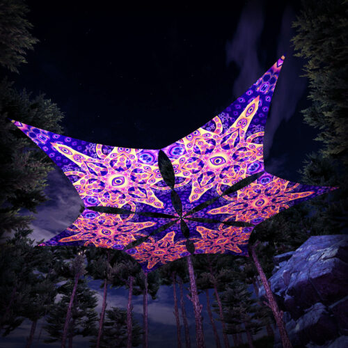 AB-DM01 - 6 Diamonds Canopy Set - UV-Reactive Flurescent Ceiling Decoration - 3D-Preview