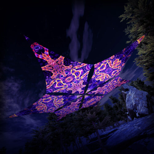 AB-DM02 and AB-DM03 - 6 Diamonds Canopy Set - UV-Reactive Flurescent Ceiling Decoration - 3D-Preview