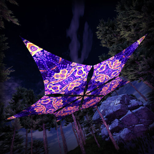 AB-DM03 - 6 Diamonds Canopy Set - UV-Reactive Flurescent Ceiling Decoration - 3D-Preview