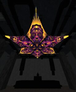 AS-DM01 and AS-DM02 - 6 Diamonds Canopy Set - UV-Reactive Flurescent Ceiling Decoration - 3D-Preview