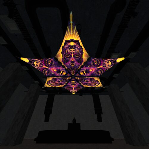 AS-DM01 and AS-DM02 - 6 Diamonds Canopy Set - UV-Reactive Flurescent Ceiling Decoration - 3D-Preview