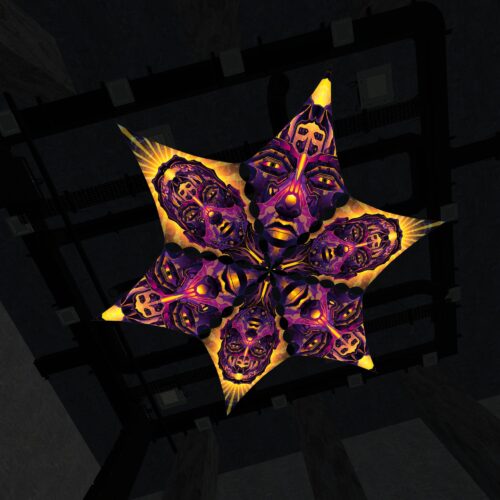 AS-DM01 and AS-DM02 - 6 Diamonds Canopy Set - UV-Reactive Flurescent Ceiling Decoration - 3D-Preview