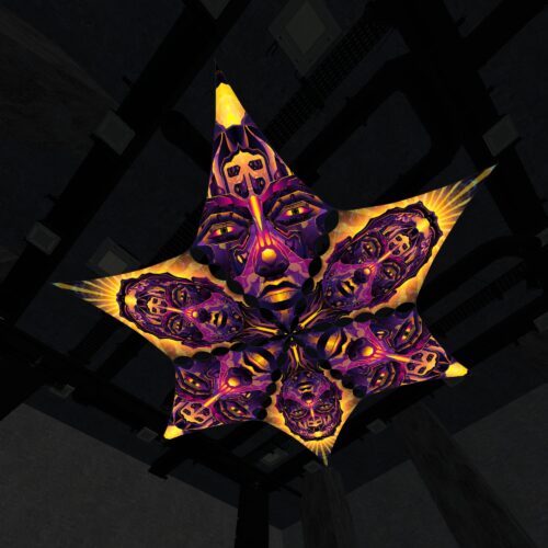 AS-DM01 and AS-DM02 - 6 Diamonds Canopy Set - UV-Reactive Flurescent Ceiling Decoration - 3D-Preview