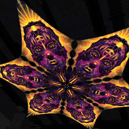 AS-DM01 - 6 Diamonds Canopy Set - UV-Reactive Flurescent Ceiling Decoration - 3D-Preview