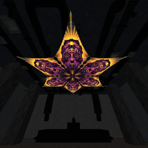 AS-DM01 - 6 Diamonds Canopy Set - UV-Reactive Flurescent Ceiling Decoration - 3D-Preview