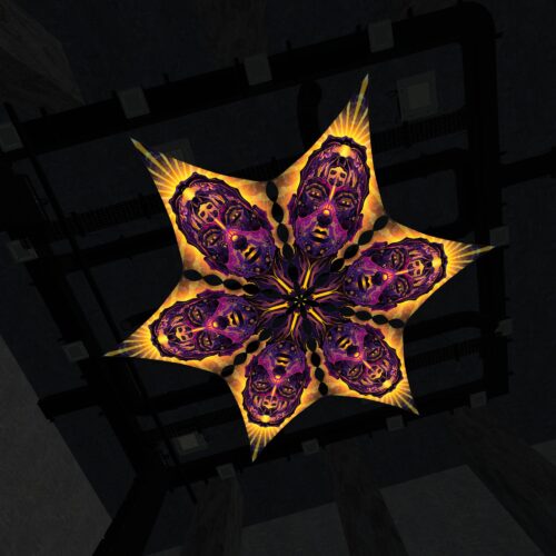 AS-DM01 - 6 Diamonds Canopy Set - UV-Reactive Flurescent Ceiling Decoration - 3D-Preview