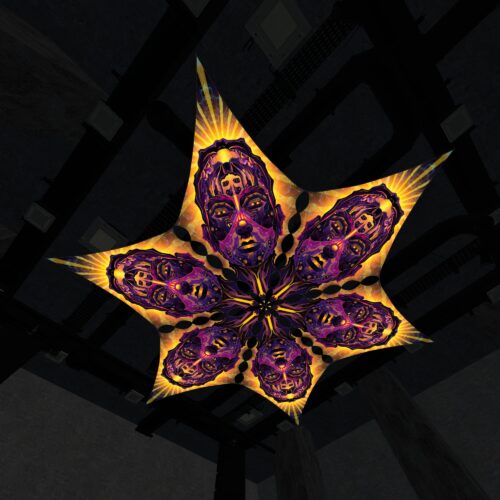 AS-DM01 - 6 Diamonds Canopy Set - UV-Reactive Flurescent Ceiling Decoration - 3D-Preview