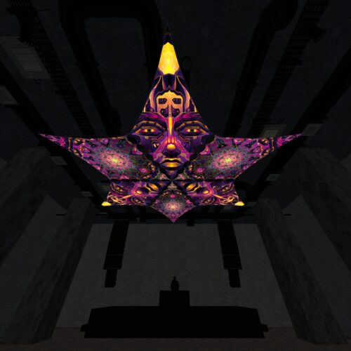 AS-DM02 and AS-DM03 - 6 Diamonds Canopy Set - UV-Reactive Flurescent Ceiling Decoration - 3D-Preview