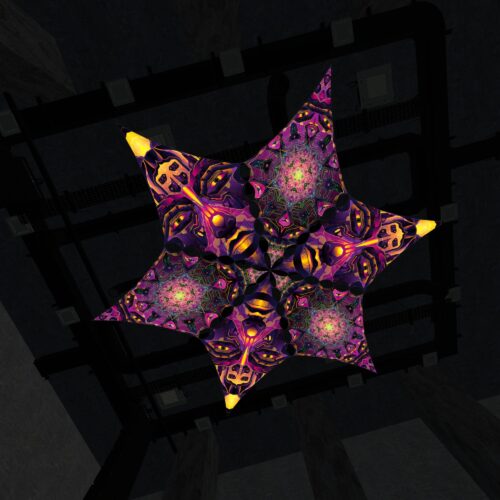AS-DM02 and AS-DM03 - 6 Diamonds Canopy Set - UV-Reactive Flurescent Ceiling Decoration - 3D-Preview