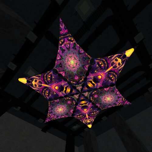 AS-DM02 and AS-DM03 - 6 Diamonds Canopy Set - UV-Reactive Flurescent Ceiling Decoration - 3D-Preview