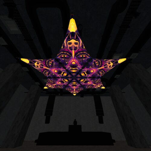 AS-DM02 - 6 Diamonds Canopy Set - UV-Reactive Flurescent Ceiling Decoration - 3D-Preview