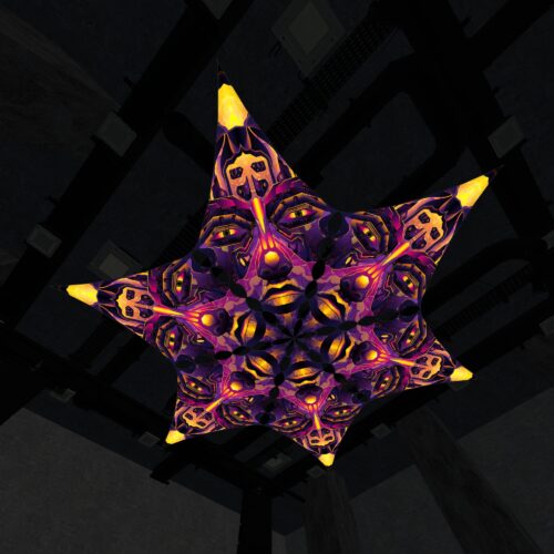 AS-DM02 - 6 Diamonds Canopy Set - UV-Reactive Flurescent Ceiling Decoration - 3D-Preview