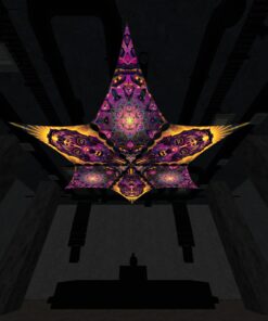 AS-DM03 and AS-DM01 - 6 Diamonds Canopy Set - UV-Reactive Flurescent Ceiling Decoration - 3D-Preview