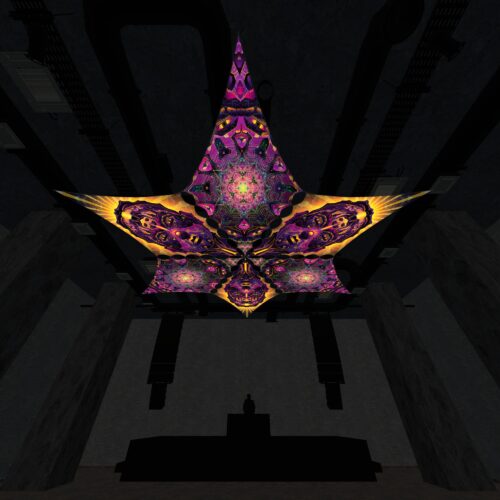 AS-DM03 and AS-DM01 - 6 Diamonds Canopy Set - UV-Reactive Flurescent Ceiling Decoration - 3D-Preview