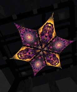 AS-DM03 and AS-DM01 - 6 Diamonds Canopy Set - UV-Reactive Flurescent Ceiling Decoration - 3D-Preview