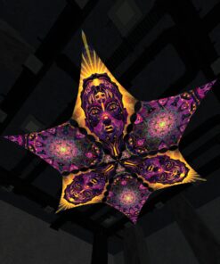 AS-DM03 and AS-DM01 - 6 Diamonds Canopy Set - UV-Reactive Flurescent Ceiling Decoration - 3D-Preview