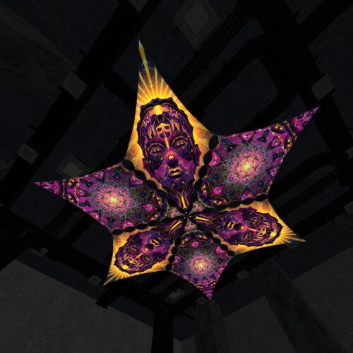 AS-DM03 and AS-DM01 - 6 Diamonds Canopy Set - UV-Reactive Flurescent Ceiling Decoration - 3D-Preview