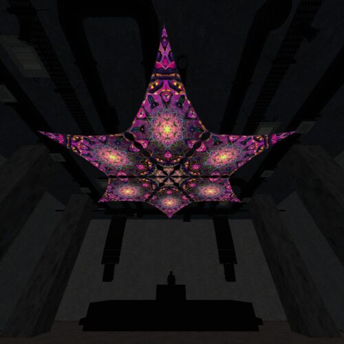 AS-DM03 - 6 Diamonds Canopy Set - UV-Reactive Flurescent Ceiling Decoration - 3D-Preview