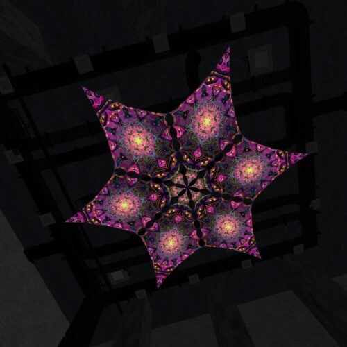 AS-DM03 - 6 Diamonds Canopy Set - UV-Reactive Flurescent Ceiling Decoration - 3D-Preview