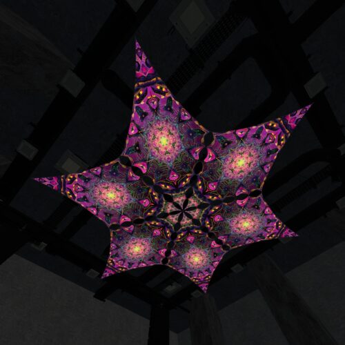 AS-DM03 - 6 Diamonds Canopy Set - UV-Reactive Flurescent Ceiling Decoration - 3D-Preview