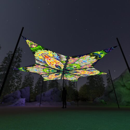 BR-DM01 and BR-DM02 - 6 Diamonds Canopy Set - UV-Reactive Flurescent Ceiling Decoration - 3D-Preview