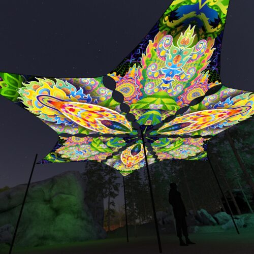 BR-DM01 and BR-DM02 - 6 Diamonds Canopy Set - UV-Reactive Flurescent Ceiling Decoration - 3D-Preview