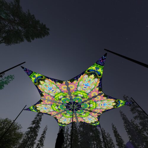 BR-DM01 - 6 Diamonds Canopy Set - UV-Reactive Flurescent Ceiling Decoration - 3D-Preview