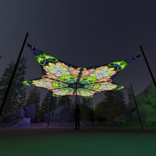 BR-DM01 - 6 Diamonds Canopy Set - UV-Reactive Flurescent Ceiling Decoration - 3D-Preview