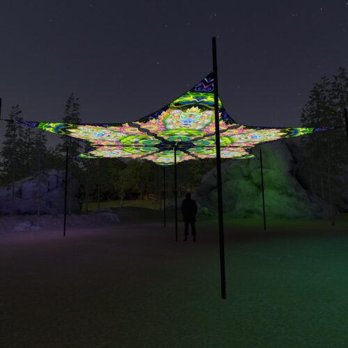 BR-DM01 - 6 Diamonds Canopy Set - UV-Reactive Flurescent Ceiling Decoration - 3D-Preview