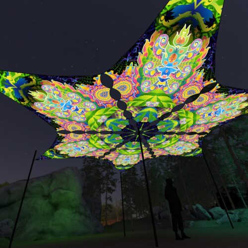 BR-DM01 - 6 Diamonds Canopy Set - UV-Reactive Flurescent Ceiling Decoration - 3D-Preview