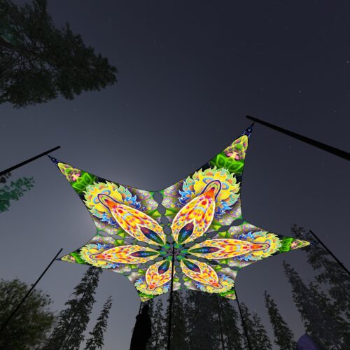 BR-DM02 - 6 Diamonds Canopy Set - UV-Reactive Flurescent Ceiling Decoration - 3D-Preview