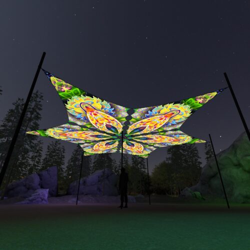 BR-DM02 - 6 Diamonds Canopy Set - UV-Reactive Flurescent Ceiling Decoration - 3D-Preview