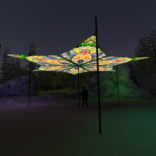 BR-DM02 - 6 Diamonds Canopy Set - UV-Reactive Flurescent Ceiling Decoration - 3D-Preview