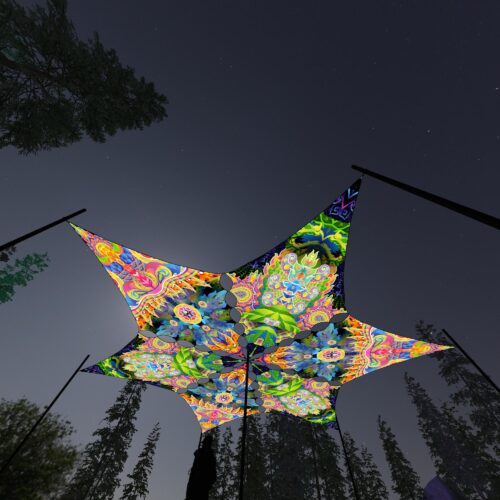 BR-DM03 and BR-DM01 - 6 Diamonds Canopy Set - UV-Reactive Flurescent Ceiling Decoration - 3D-Preview