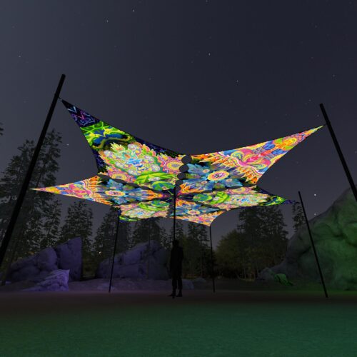 BR-DM03 and BR-DM01 - 6 Diamonds Canopy Set - UV-Reactive Flurescent Ceiling Decoration - 3D-Preview