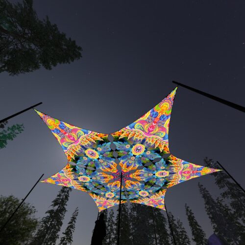 BR-DM03 - 6 Diamonds Canopy Set - UV-Reactive Flurescent Ceiling Decoration - 3D-Preview