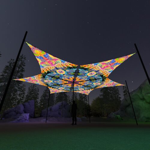 BR-DM03 - 6 Diamonds Canopy Set - UV-Reactive Flurescent Ceiling Decoration - 3D-Preview