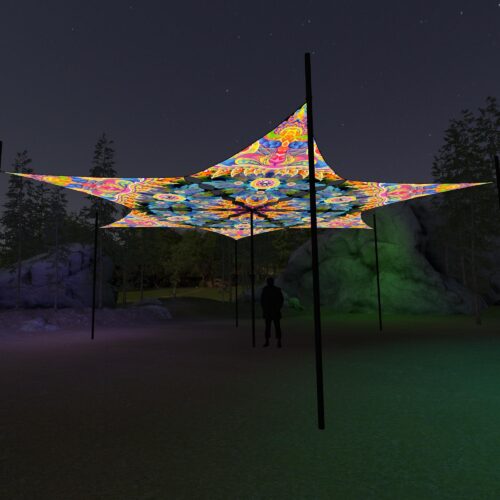 BR-DM03 - 6 Diamonds Canopy Set - UV-Reactive Flurescent Ceiling Decoration - 3D-Preview