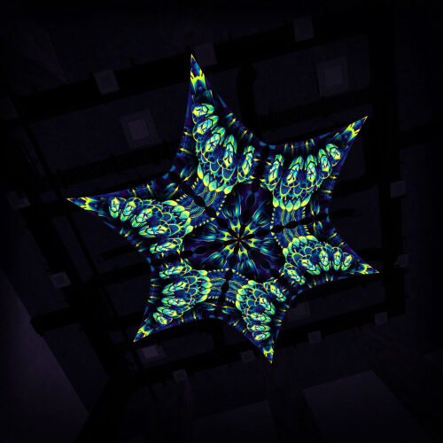 CP-DM01-R and CP-DM01-L - 6 Diamonds Canopy Set - UV-Reactive Flurescent Ceiling Decoration - 3D-Preview