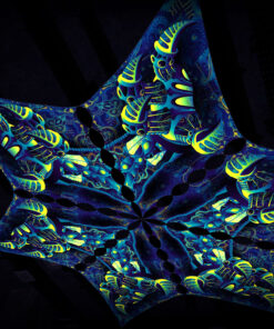 CP-DM02-R and CP-DM02-L - 6 Diamonds Canopy Set - UV-Reactive Flurescent Ceiling Decoration - 3D-Preview