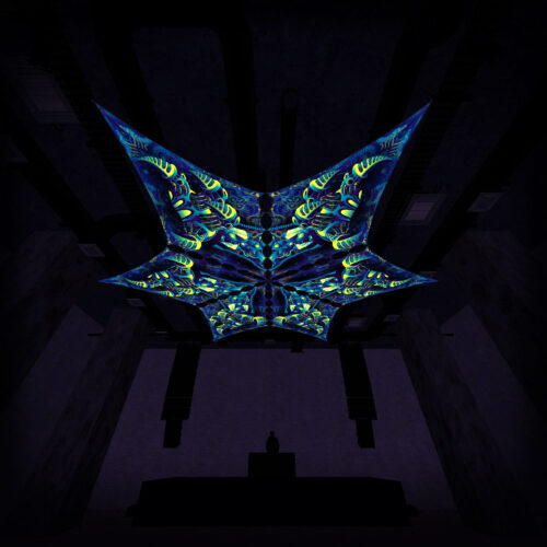 CP-DM02-R and CP-DM02-L - 6 Diamonds Canopy Set - UV-Reactive Flurescent Ceiling Decoration - 3D-Preview