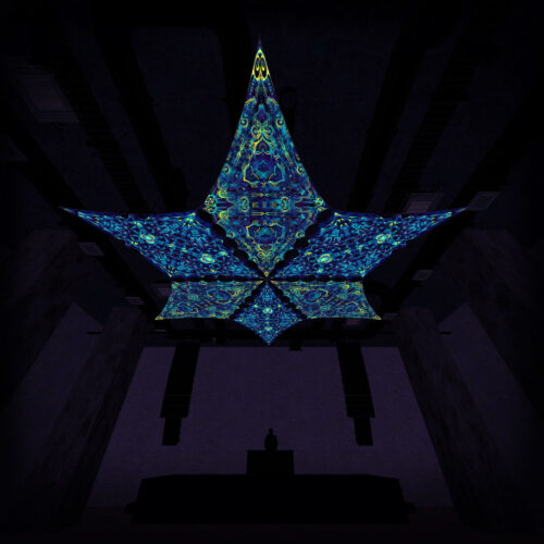 CP-DM03 and CP-DM04 - 6 Diamonds Canopy Set - UV-Reactive Flurescent Ceiling Decoration - 3D-Preview