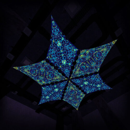 CP-DM03 and CP-DM04 - 6 Diamonds Canopy Set - UV-Reactive Flurescent Ceiling Decoration - 3D-Preview