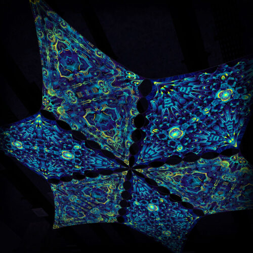 CP-DM03 and CP-DM04 - 6 Diamonds Canopy Set - UV-Reactive Flurescent Ceiling Decoration - 3D-Preview