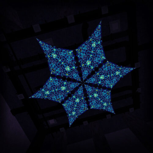 CP-DM03 - 6 Diamonds Canopy Set - UV-Reactive Flurescent Ceiling Decoration - 3D-Preview