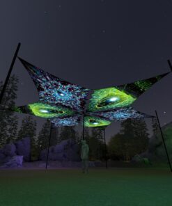 EN-DM01 and EN-DM02 - 6 Diamonds Canopy Set - UV-Reactive Flurescent Ceiling Decoration - 3D-Preview