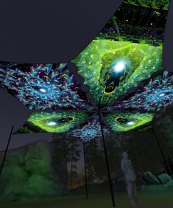 EN-DM01 and EN-DM02 - 6 Diamonds Canopy Set - UV-Reactive Flurescent Ceiling Decoration - 3D-Preview